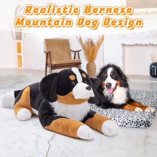 MaoGoLan Giant Bernese Mountain Dog Stuffed Animal Plush Toy, Big Large Jumbo Soft Dog Hugging Pillow Toys, 39.3" Huge Size Cute Fluffy Plushy Oversized Plushie, Gifts for Kids