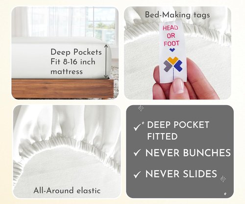 California Design Den King Size 2-Pack Cotton Sheet Sets - Soft, Breathable 400 Thread Count Sateen - Ivory