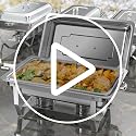 Rengue 9.5 QT Silver Chafing Dishes Buffet Set (4 Pack) for Catering & Events