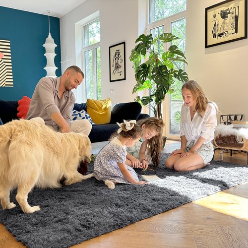 OLANLY 3x11 Machine Washable Runner Rugs for Hallway, Soft Fluffy Shaggy Bedside Rugs for Bedroom, Living Room, Indoor Floor Carpet for Kids Girls and Boys, Nursery Rooms, Home Decor Aesthetic, Grey