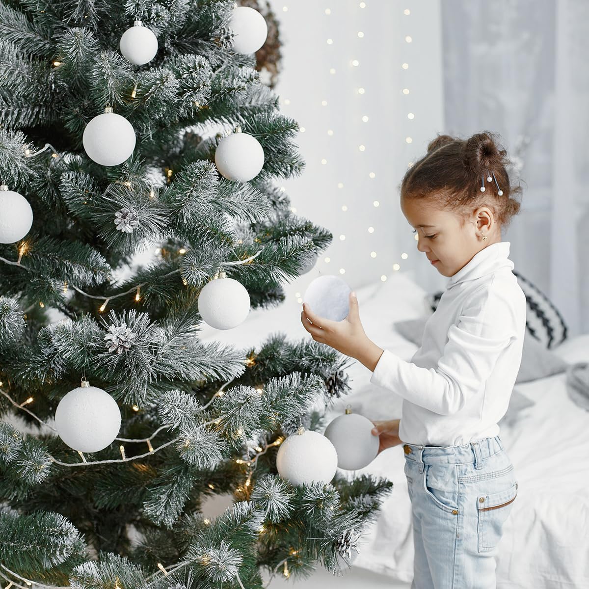 Skiennix Snow Toy Balls - 20 Pack Soft Plush Indoor Snow Fight Balls for Kids | Winter Fun & Christmas Decor