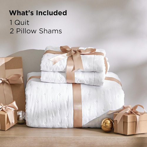 Bedsure Quilts - Queen Size Bright White Lightweight Comforter | Ultra Soft All-Season Bedding, 90 x 96 Inches