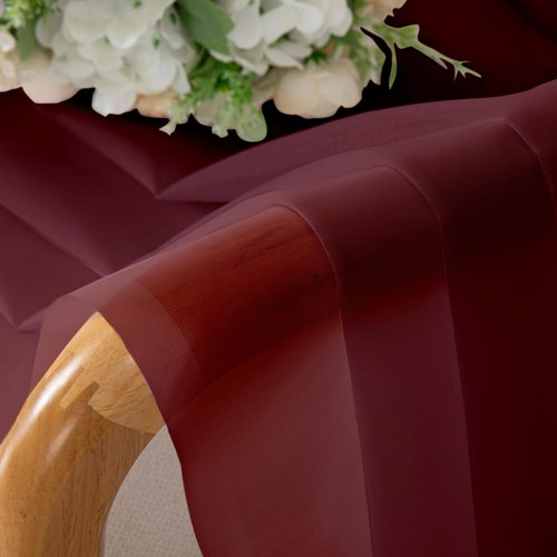 OWENIE Sheer Curtains, Sheer Curtains 78 inch Length 2 Panels Set, Rod Pocket Voile Fimly Sheer Drapes for Living Room/Bedroom, 2pcs, Each 42" W x 78" L, Burgundy