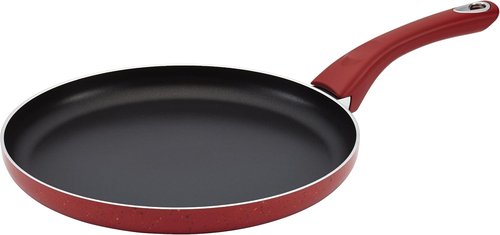 Farberware Nonstick 10.5-Inch Round Griddle - Speckled Aluminum Design in Red