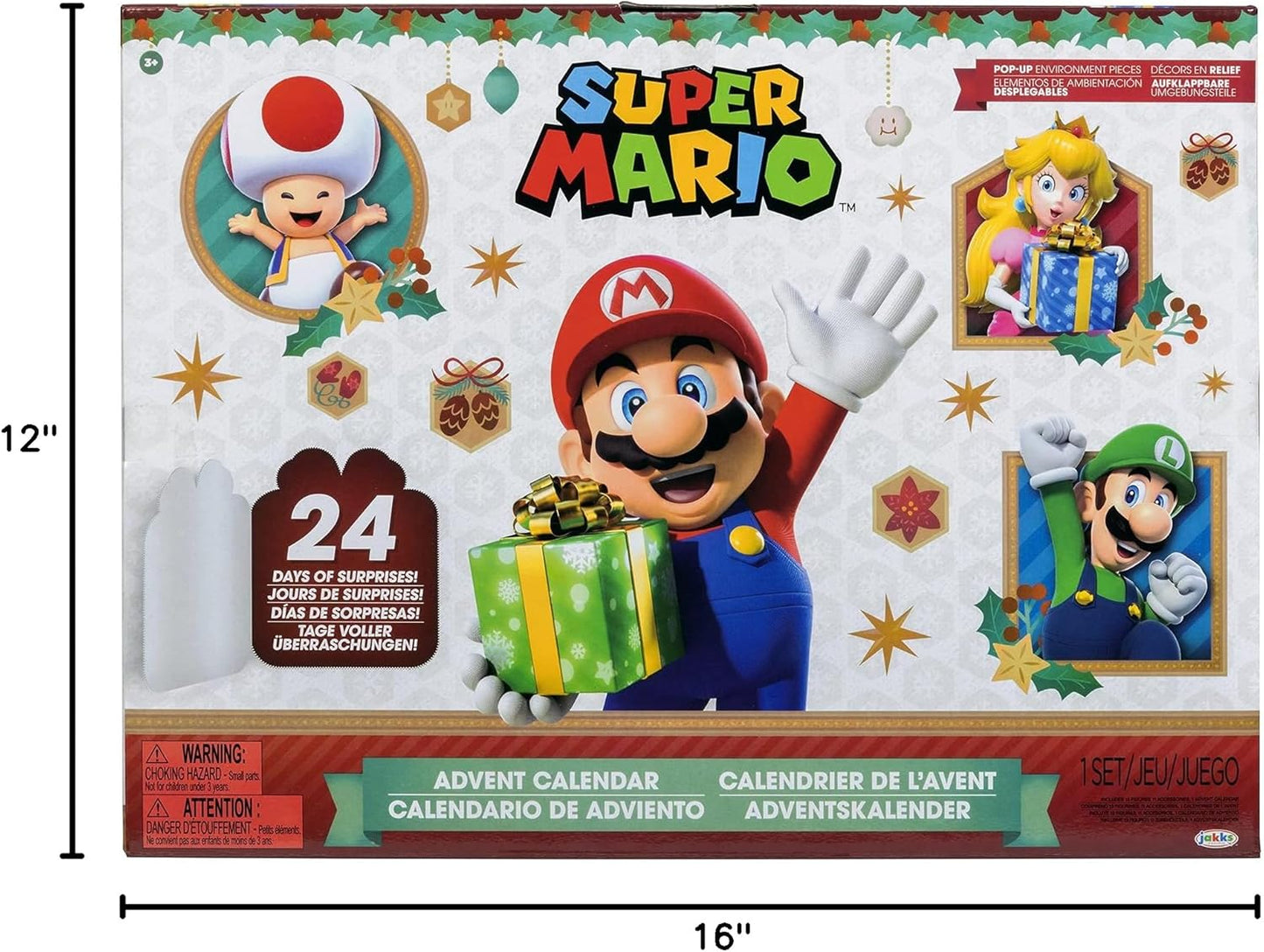 Super Mario Advent Calendar - Limited Christmas Edition with Exclusive Santa & Snowman Mario | Festive Fun