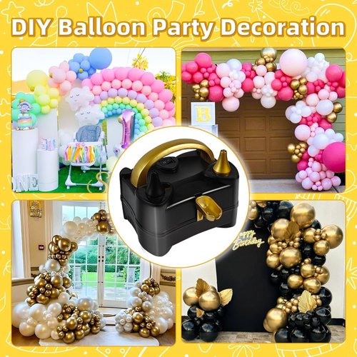 Bezente Electric Balloon Pump - Portable Inflator with Dual Nozzle for Parties & Events