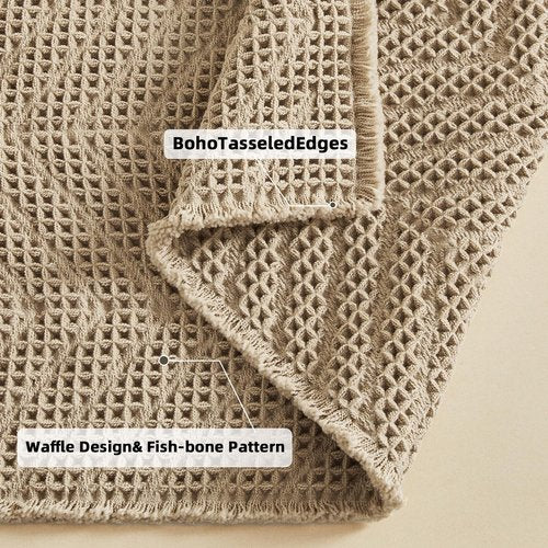 BULULOM Bathroom Floor Mat,Boho Bath Rug,Super Absorbent Bath Mat,Bathroom Rugs Non Slip Washable, Quick Dry Shower Mats, Ultra Soft Bath Mat Towel,Brown,18"*30"