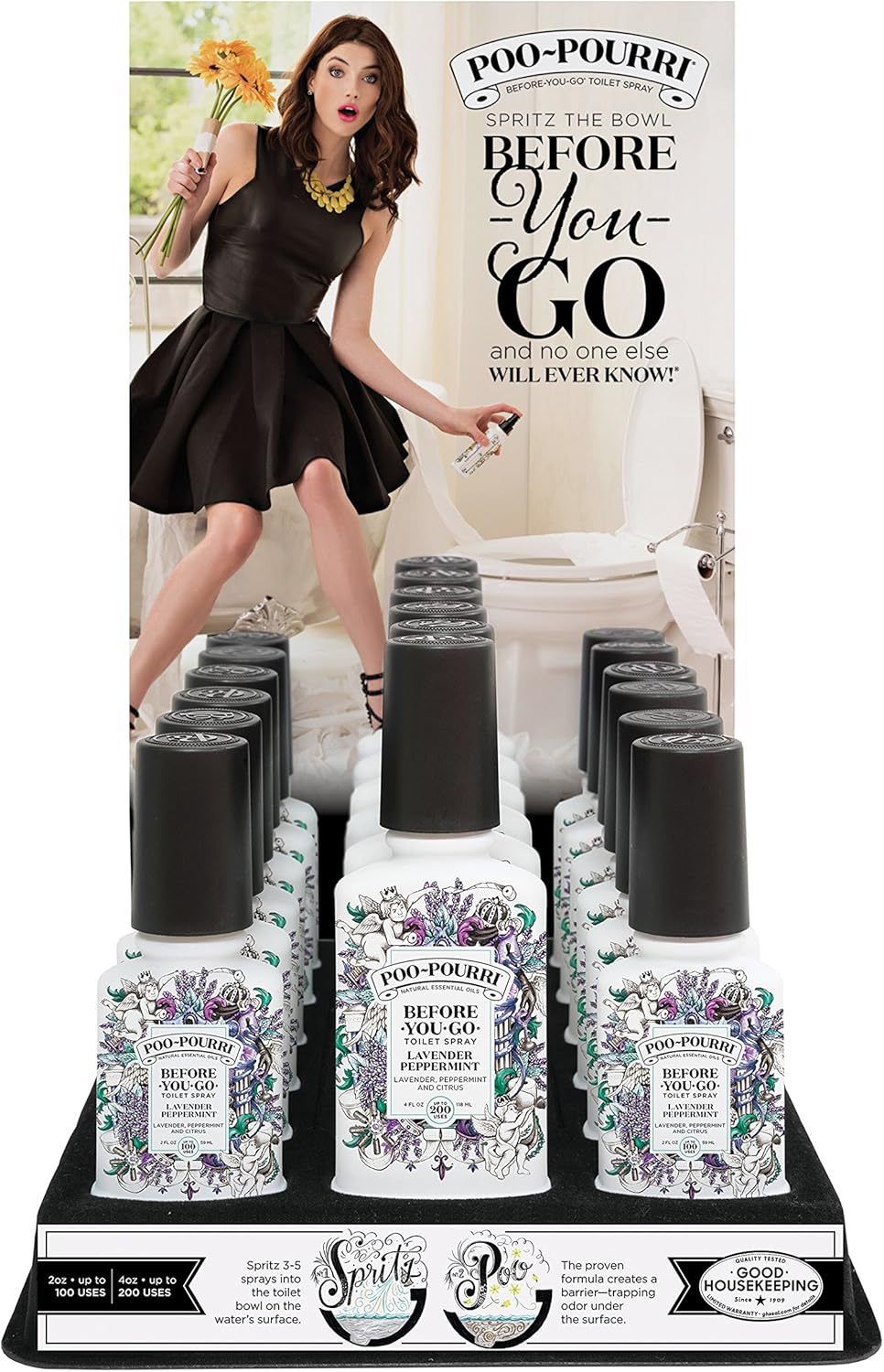Poo-Pourri Before-You-Go Toilet Spray - Lavender Peppermint Scent, 4 Fl Oz | Fresh Citrus Blend