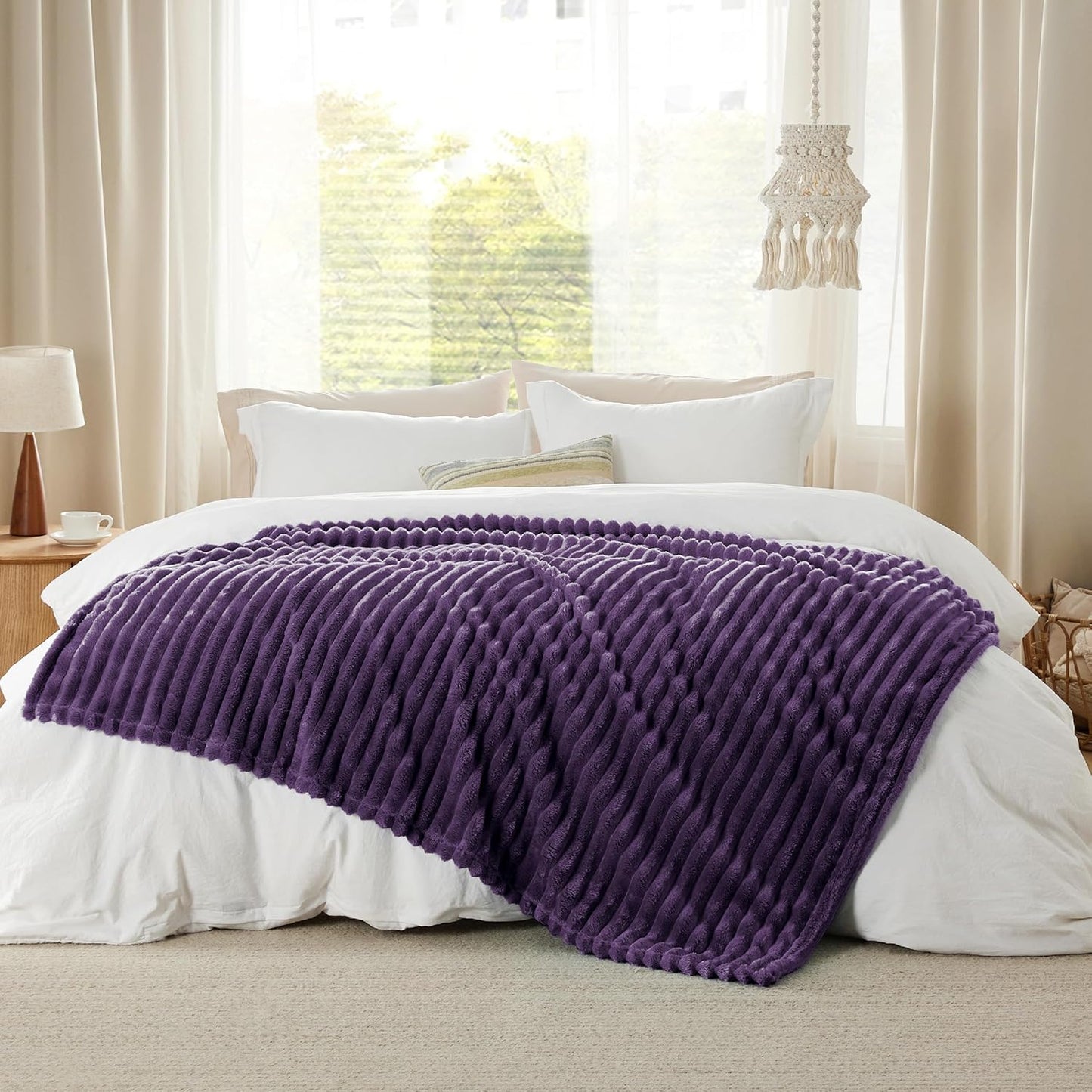 Bedsure GentleSoft Twin Blanket - Cozy Purple Throw for Women & Girls, 66x90 Inches