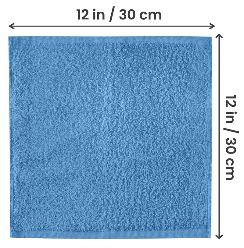 Utopia Towels 24 Pack Cotton Washcloths Set, 100% Ring Spun Cotton, Premium Quality Flannel Face Cloths, Highly Absorbent and Soft Feel Fingertip Towels, Electric Blue