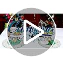 Christmas Rhinestone Placemats Set of 4 - Red Silver Snowflake Variation