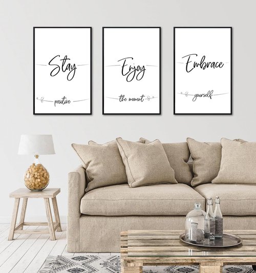 ELSKER&HOME 16x24 Black Poster Frame Set - Sturdy, Scratch-Proof Design for Horizontal or Vertical Mounting