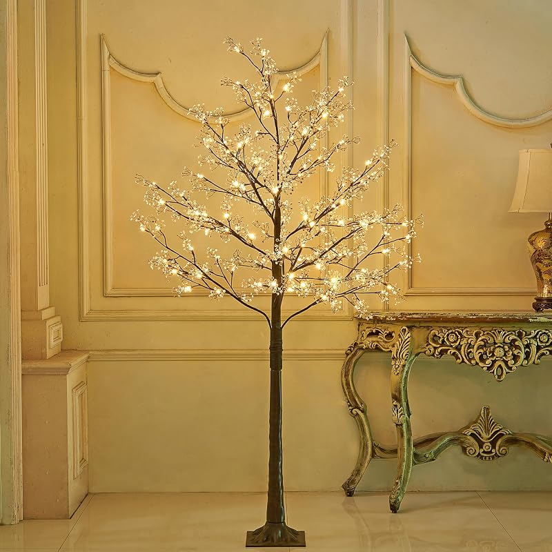 6FT Lighted Gypsophila Tree with 176 LED Lights - Pink Variation, Indoor/Outdoor Decor