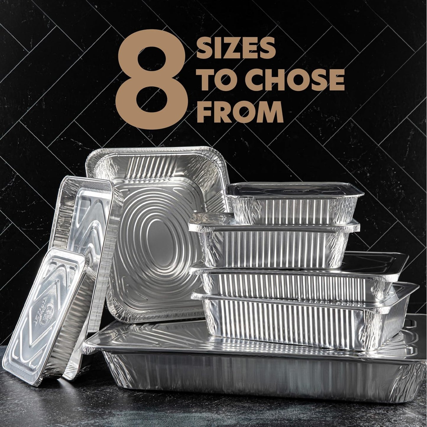 PlasticPro Aluminum Pans - 10 Pack Heavy-Duty 12.5'' x 9'' Disposable Foil Pans with Covers for Baking