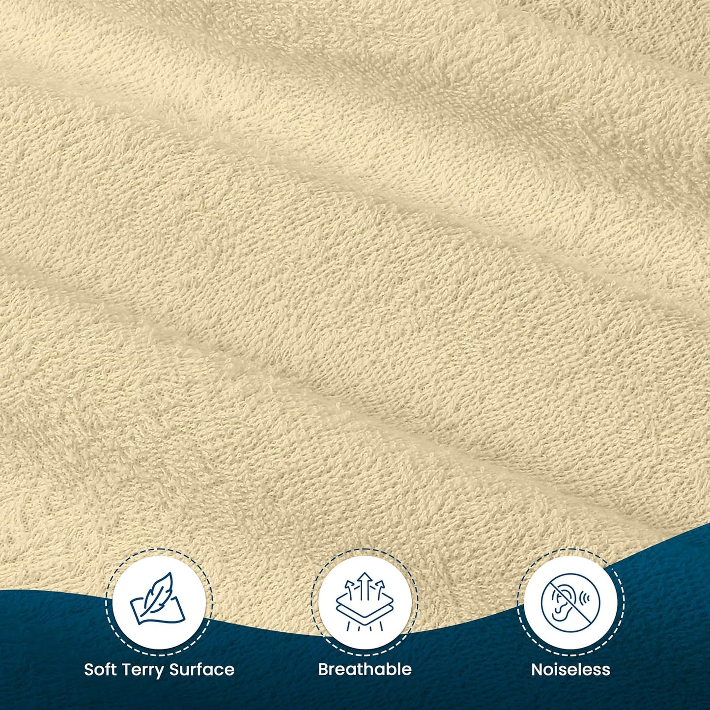 Utopia Bedding Twin Size Mattress Protector - Waterproof Terry Cover with Deep Pockets | Soft & Breathable Beige