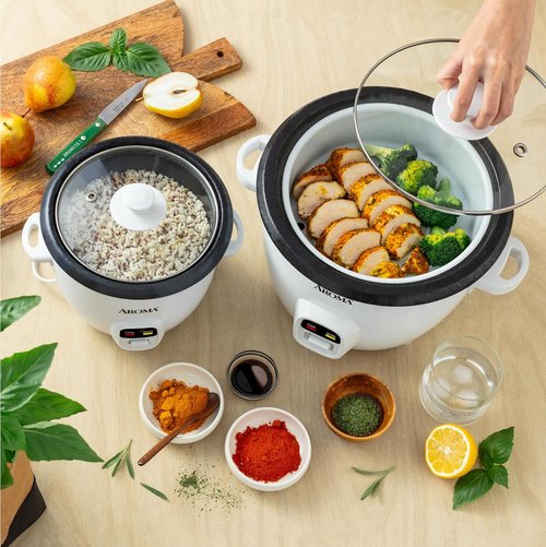 AROMA® Rice Cooker & Food Steamer - One-Touch Auto-Warm, 20 Cups Cooked Capacity (ARC-390NGP)
