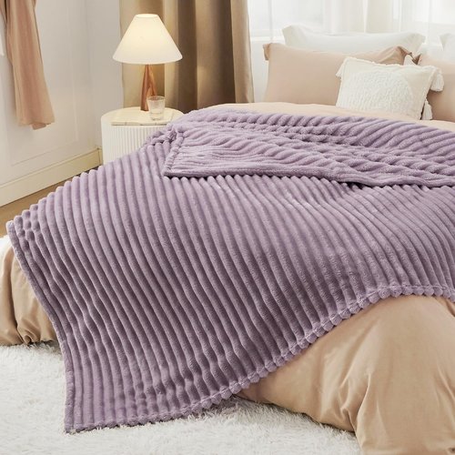 Bedsure GentleSoft Light Purple Fleece Blanket - Cozy, Soft Throw for Couch | 108x90 Inches