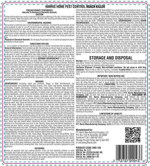 Harris Roach Killer - Odorless Liquid Spray with 12-Month Residual Kill Formula | 1 Gallon