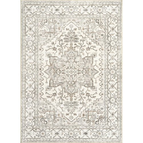 5x7 Area Rugs for Living Room, Stain Resistant Neutral Non-Slip Machine Washable Rug Distressed Indoor Carpet Rug Ultra Soft Area Rug for Bedroom Dining Room Playroom Office (Grey)