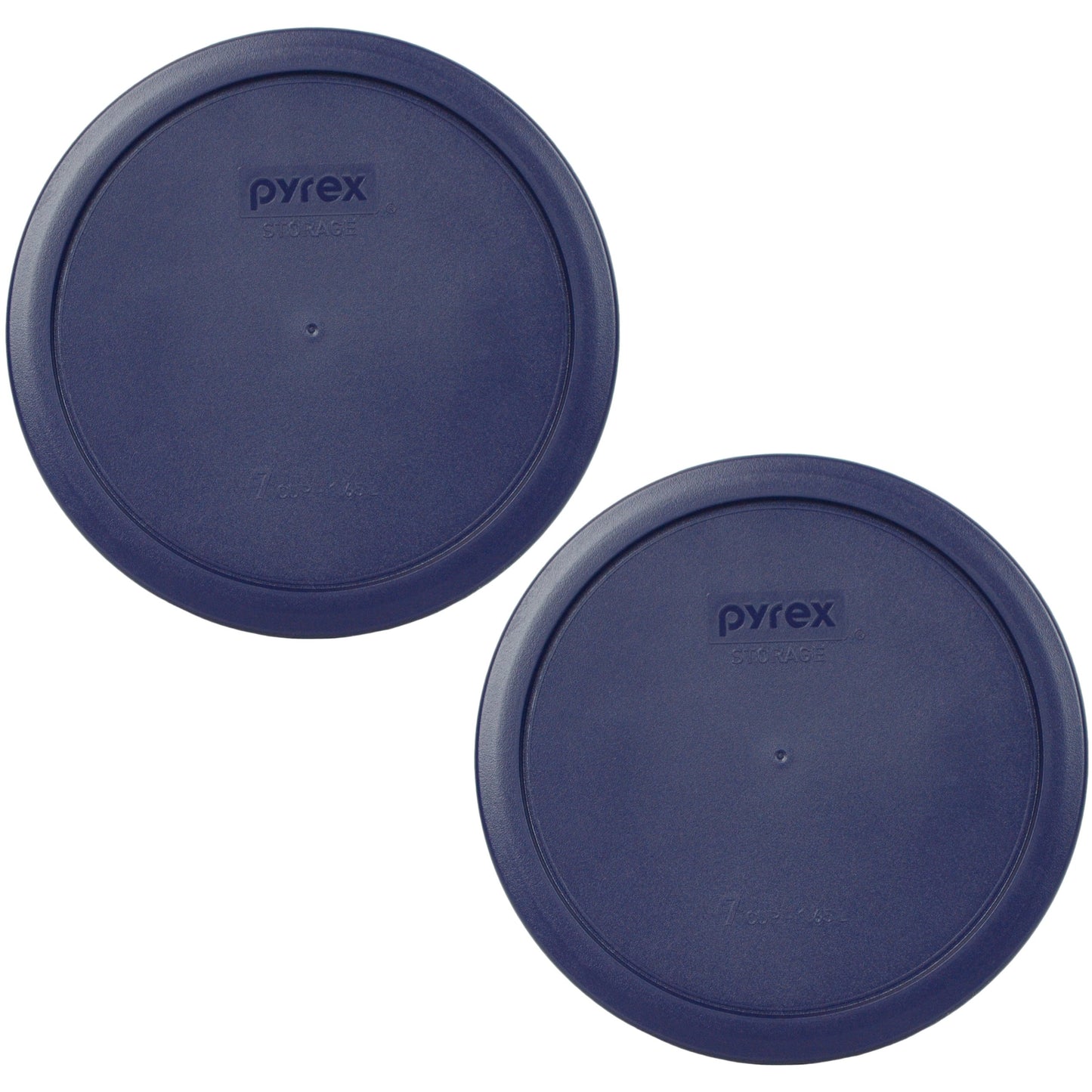 Pyrex 7402-PC Dark Blue 6/7-Cup Round Plastic Food Storage Lids, Made in USA - Original Genuine Pyrex Lids - 2 Pack