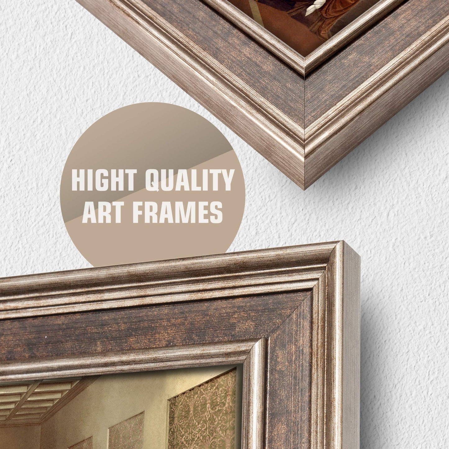 The Last Supper by Leonardo Da Vinci The World Classic Art Reproductions,Giclee Prints Framed WallArt for Home Decor,Image Size:24x12 inches,Champagne Frame With Texture Framed Size:27.6x15.6 inchs