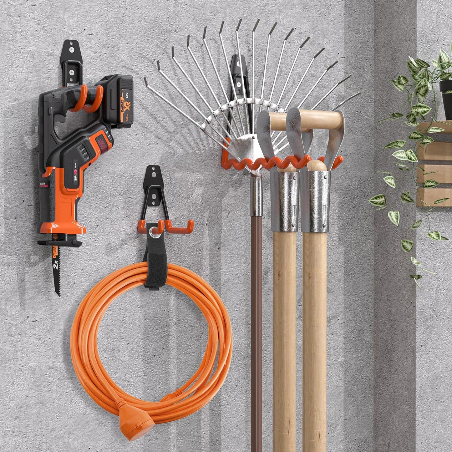 Nacial Heavy-Duty Garage Hooks - 16 Pack Utility Steel Wall Mount Storage for Bikes, Ladders & Tools