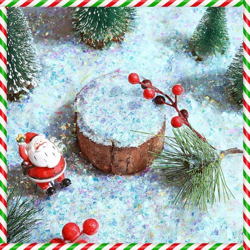 Aoriher Artificial Snow - Sparkling Glitter Flake Decoration for Christmas Trees | 0.55 Pound