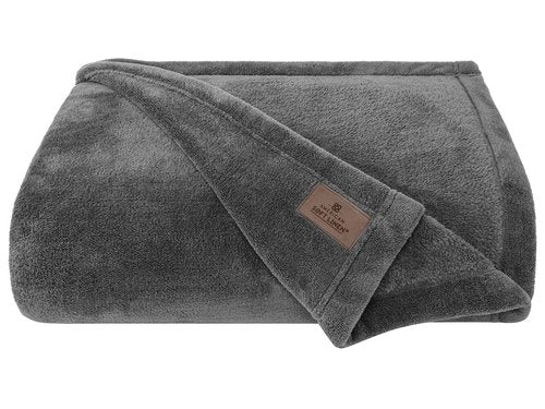American Soft Linen Bedding Fleece Blanket Queen Size 85x90 inch Oversized Plush Fuzzy Cozy Soft Blanket for Bed, Sofa, Couch, Gray