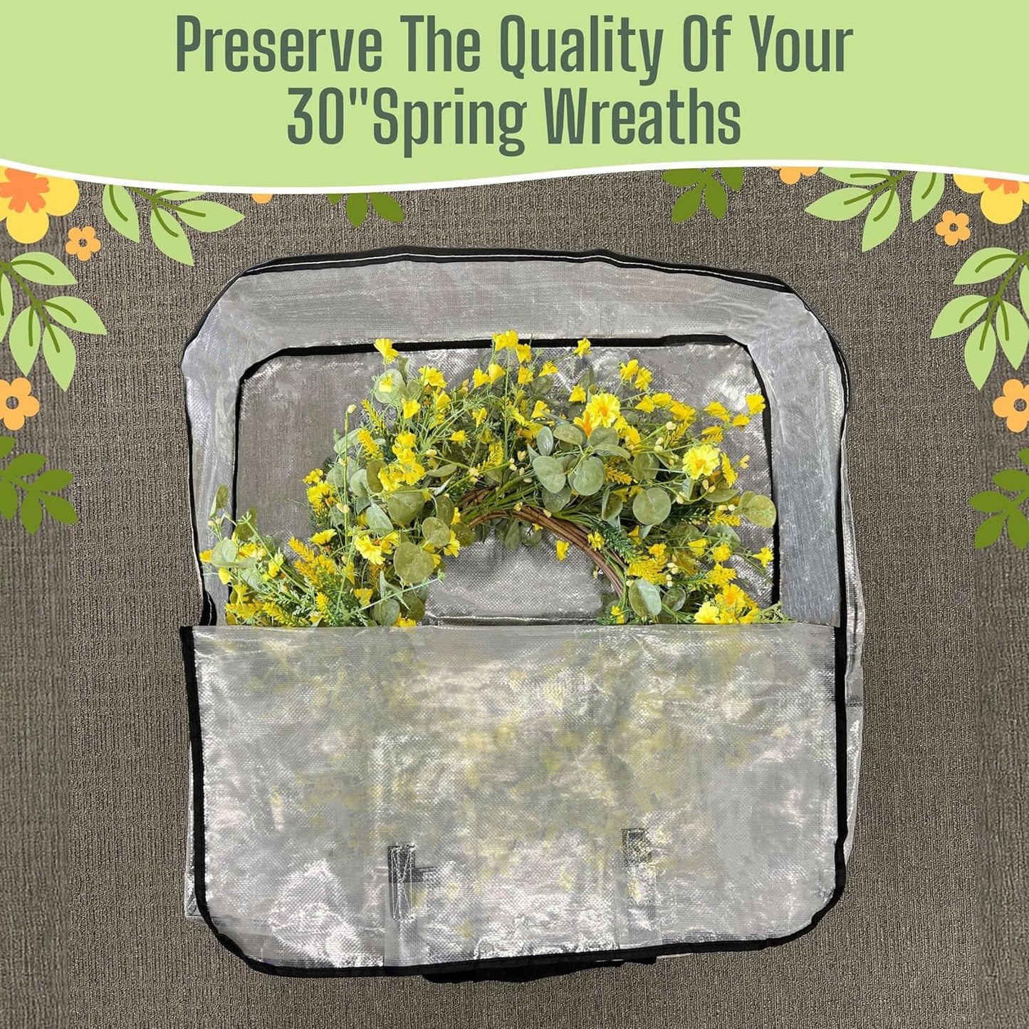VENO Clear Moving Bags - Heavy Duty Packing Totes for 30" Wreaths, Clothes & Bedding | 4 Pack