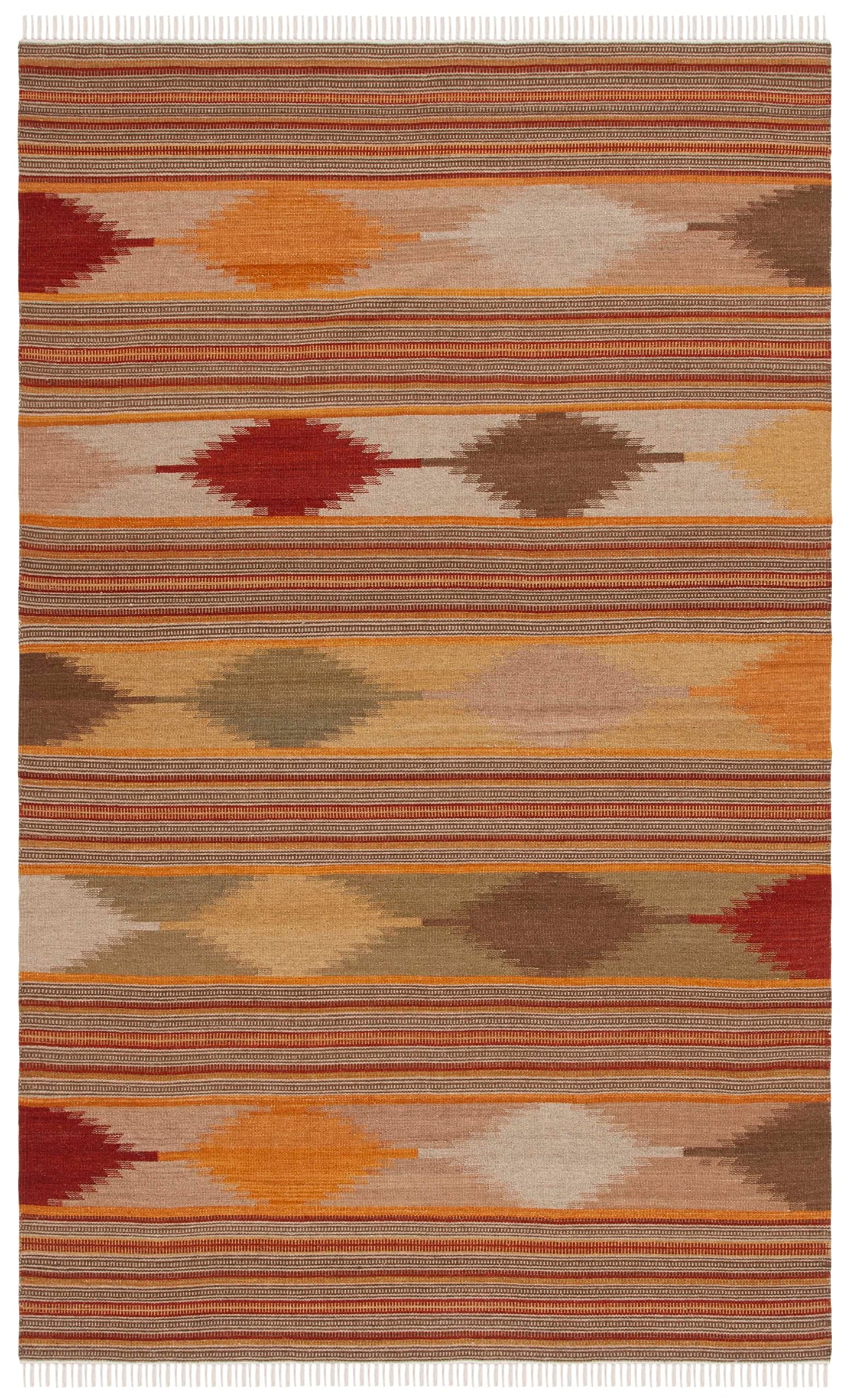 SAFAVIEH Kilim Collection Accent Rug - 3' x 5', Natural & Multi, Handmade Southwestern Tribal Wool, Ideal for High Traffic Areas in Entryway, Living Room, Bedroom (NVK175A)