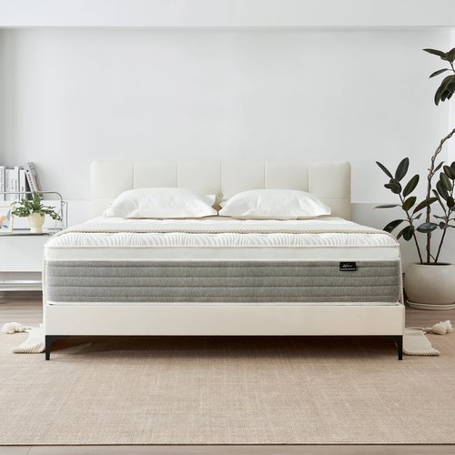 Fynterra Queen Mattress, 12 Inch Queen Mattress for Medium Firm, Individual Pocketed Springs for Pressure Relief & Low Motion Transfer, CertiPUR-US Certified