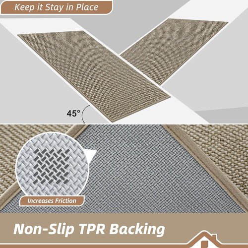 BEQHAUSE Dirt Trapper Door Mat - Non-Slip, Washable, Absorbent | 32" x 48", Light Beige for Entryway