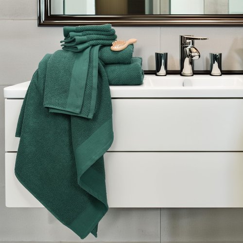 Tens Towels Pack of 8 Popcorn Textured Luxury Towels Set, 2 Extra Large Bath, 2 Hand, 4 Washcloths, 100% Cotton, Plush Hotel Quality, Super Absorbent, Perfect for Your Bathroom, Hunter Green
