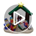 Christmas Inflatable Decorations Bundle - Nativity Scene & Christmas Tree with Lights, Indoor & Outdoor Party Decor