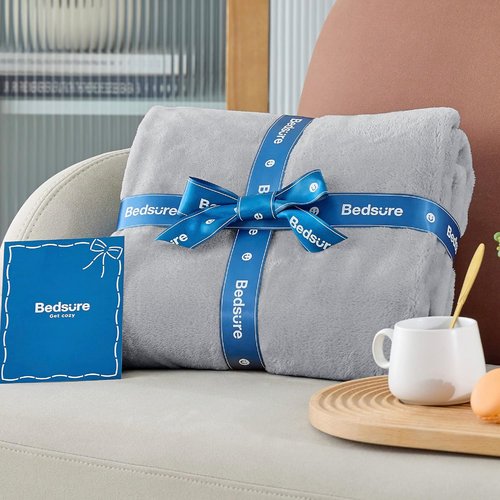 Bedsure GentleSoft Fleece Blanket - King Size Light Grey Plush Microfiber, Cozy & Lightweight, 108x90 Inches