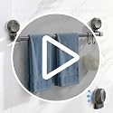 Suction Cup Towel Bar 2 Pack - 27.6 Inch Rustproof Aluminum Bathroom Rack