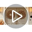 26-Inch Fall Eucalyptus Wreath with Orange Accents for Front Door - Full Large Size