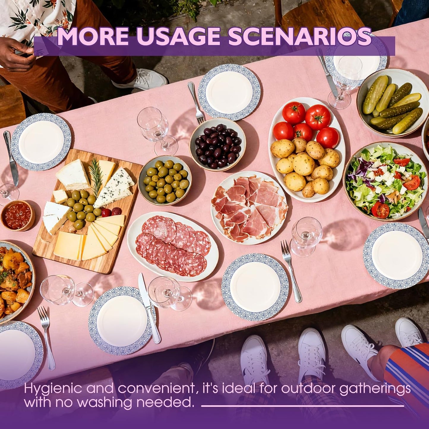 Regine Switzerland Disposable Paper Plates - Heavy Duty 8.5 Inch, Soak Proof, 300 Count for Parties & Picnics