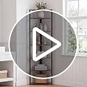 71-Inch Tall Corner Shelf with 6 Metal Tiers, Rustic Brown Storage Unit - Variation of THIS listing