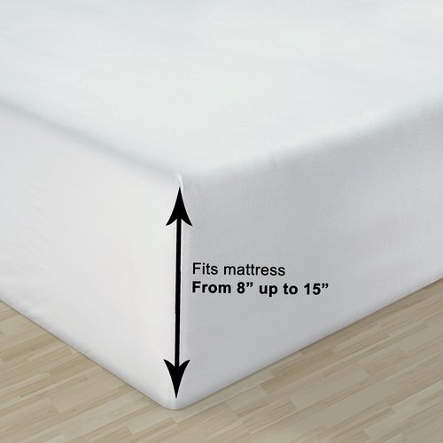 LANE LINEN 100% Organic Cotton King Sheet Set, 4Pc Cotton Sheets King Size, Breathable Bedding Sheet & Pillowcases, Hotel Luxury Bed Sheets Set, 15" Deep Pocket - White King Sheets (2 Pack)