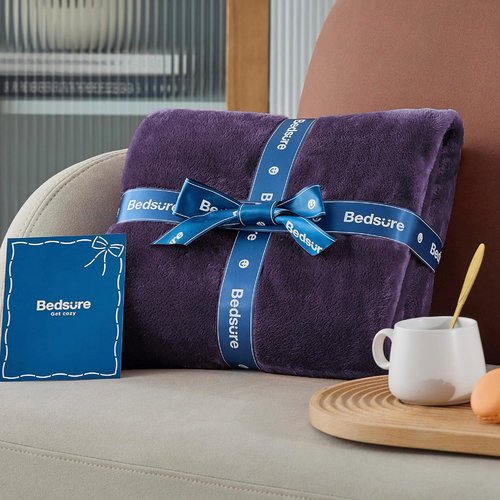 Bedsure GentleSoft Fleece Blanket - Lightweight Plush Cozy Twin Size Purple 60x80 Inches for Home & Travel