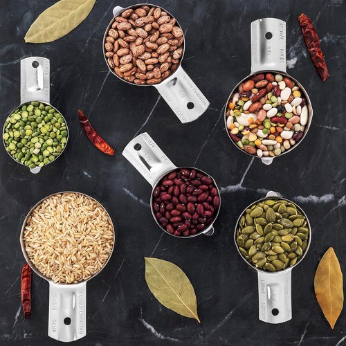 Hudson Essentials Stainless Steel Measuring Cups - Durable 6-Piece Set for Accurate Cooking