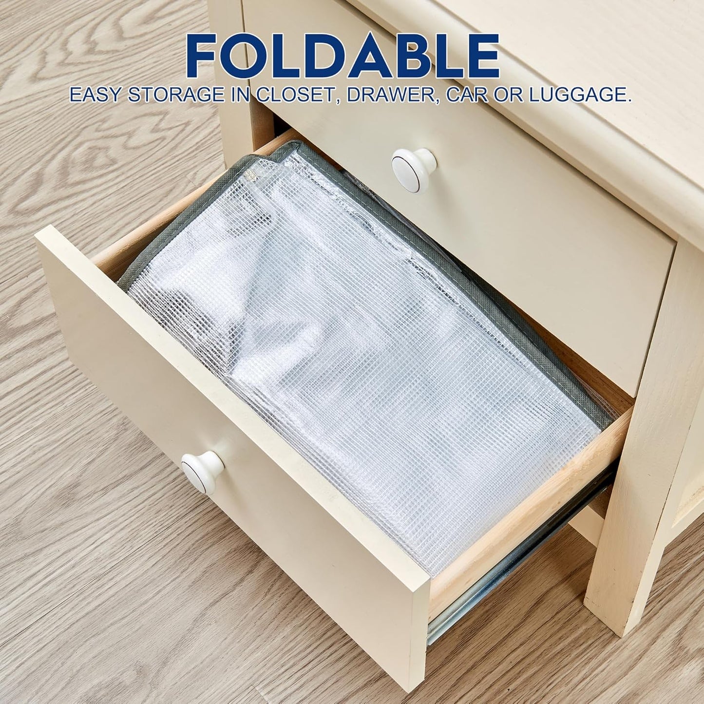 MKOKYD 80L Clear Storage Bag - Foldable Organizer for Clothes, Blankets & Comforters | Sturdy Handles & Zippers