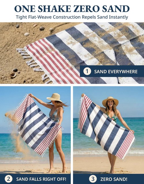 LANE LINEN Beach Towels for Women - 2 Pack Large Beach Towels Oversized, Pre-Washed, Sand Free Towel, Quick Dry, Lightweight and Soft Bath Towel, 39"x71" - Old Glory Teal