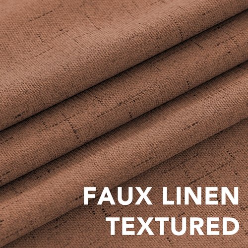 H.VERSAILTEX White Linen Blackout Curtains Durable Thick Textured Linen Look 100% Blackout Patio Door Curtain Anti Rust Grommet Extra Wide Sliding Door Curtain Panel, W100 x L108 inch, Washed Spice