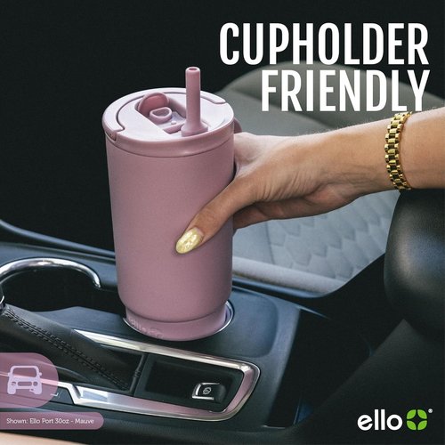 Ello Port 30oz Tumbler - Vacuum Insulated Stainless Steel Travel Mug with Carry Loop & Handle | Lilac