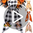 Personalized Halloween Fall Wreath Sash with Embroidery - Color Variation