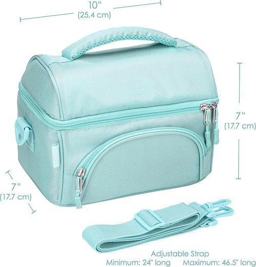 Bentgo Deluxe Lunch Bag - Insulated & Durable Tote with Adjustable Straps - Fits Most Lunch Boxes (Coastal Aqua)