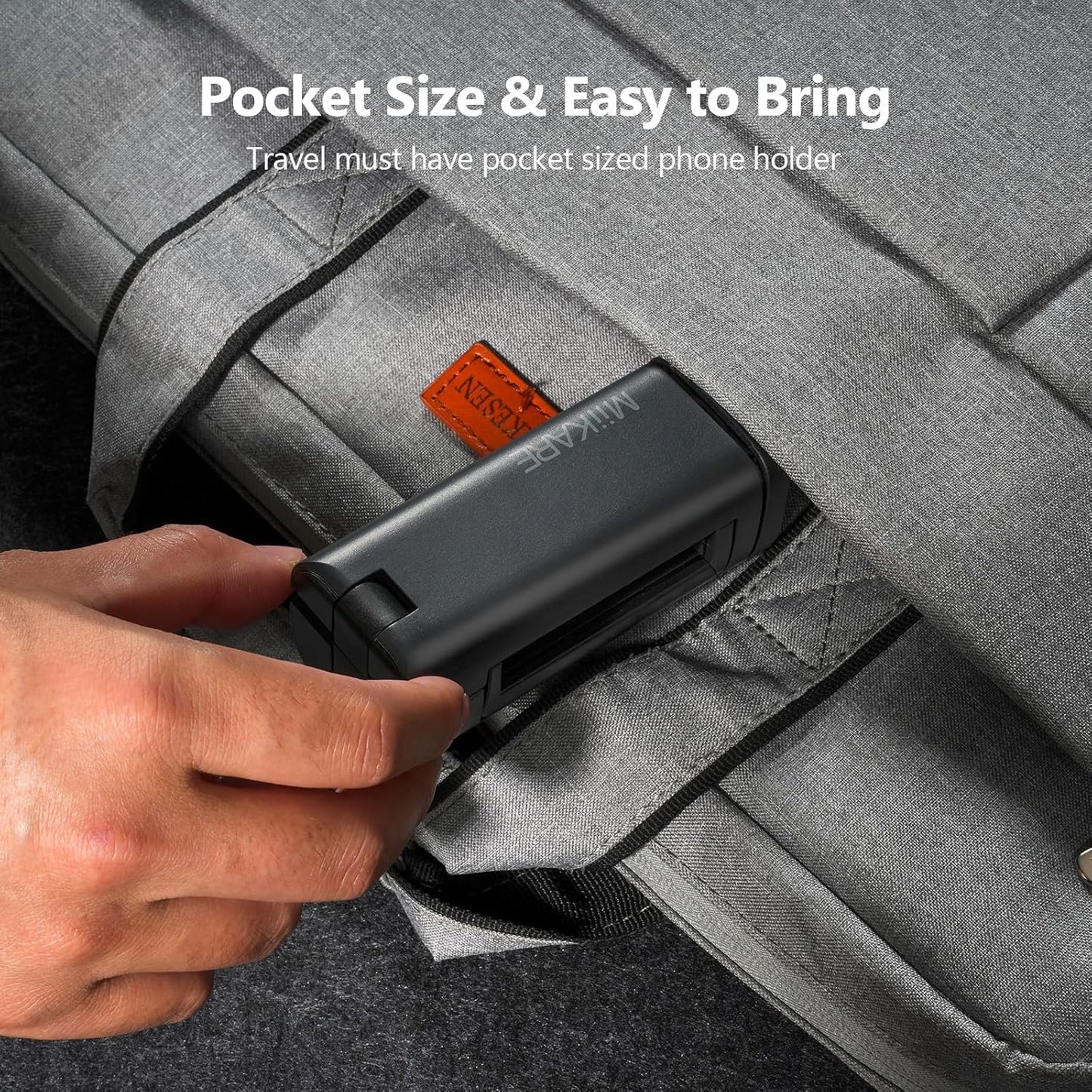 MiiKARE Universal Airplane Travel Phone Holder - 360° Rotation Handsfree Mount for Desk & Tray Table