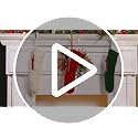 Christmas Stockings Set 12 with Wooden Name Tags Cable Knitted Design - Red, Green & White